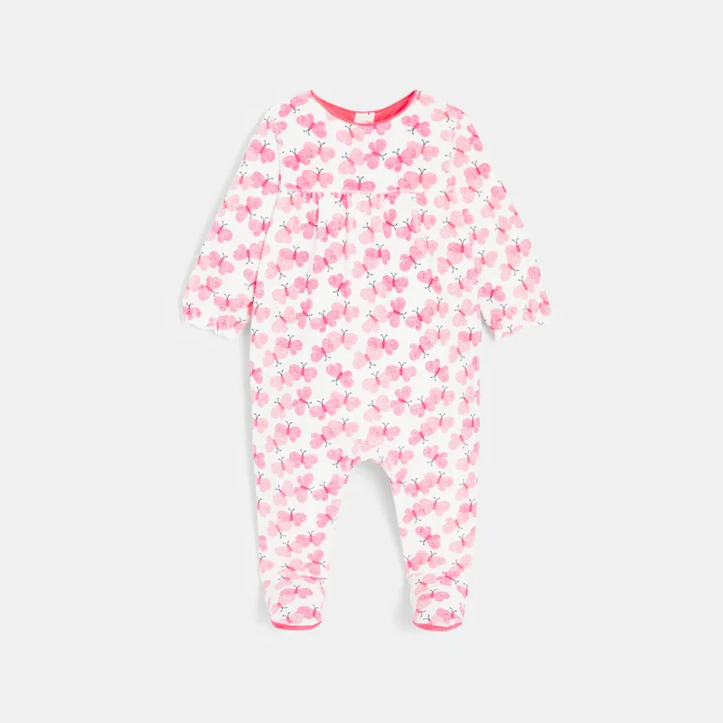 Dors-bien velours papillons rose bébé fille Rose