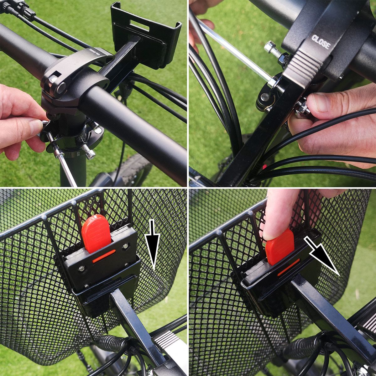 Rolektro, Fahrradkorb mit Halterstange