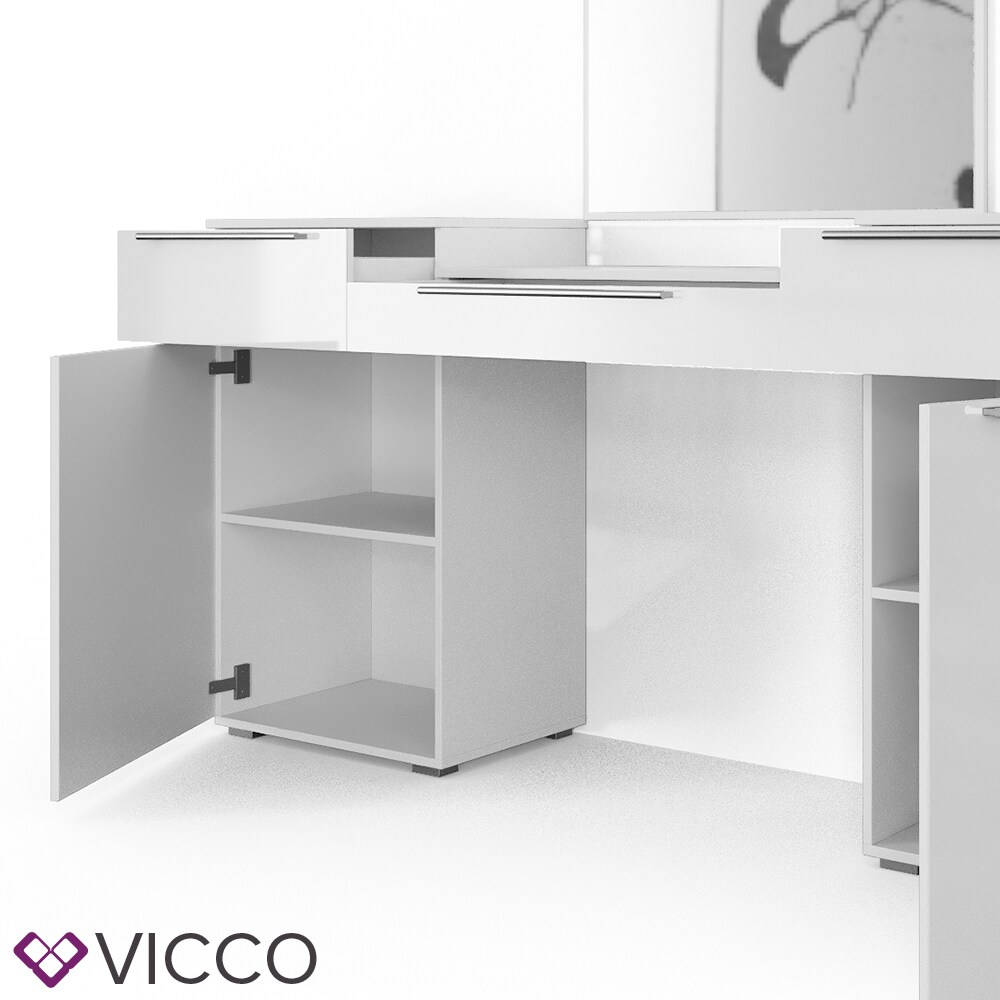 Vicco Schminktisch Lilli Frisiertisch Kommode Frisierkommode Spiegel Weiß inklusive Bank
