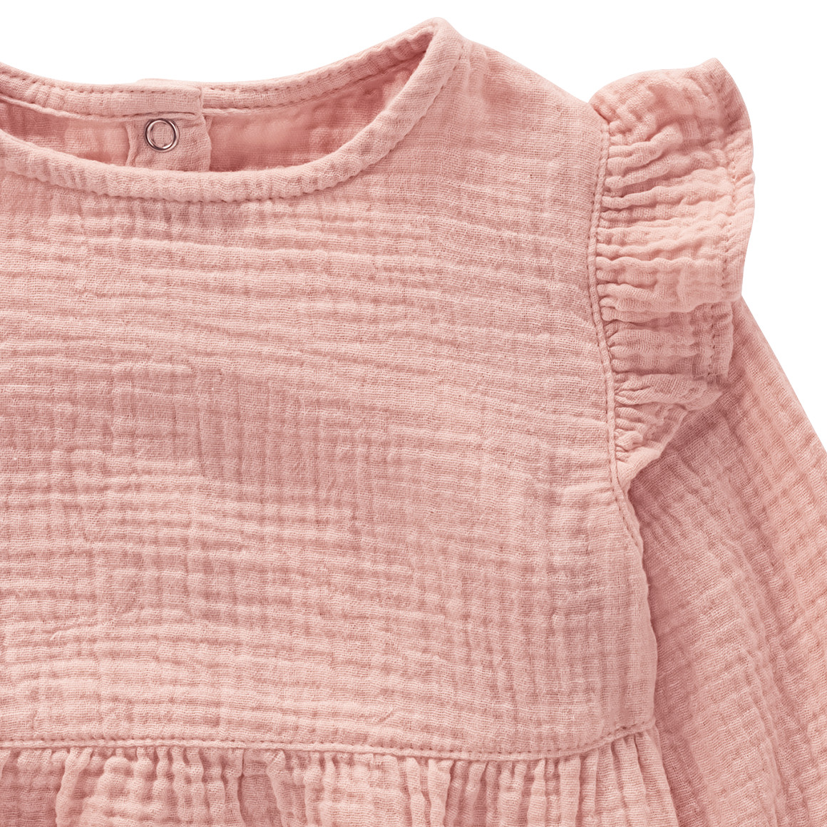 Topomini Pure Collection Baby Musselin-Body mit Volants hellrosa