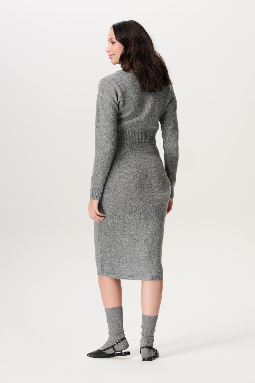 Noppies Maternity Trui met voedingsfunctie Mandal - Light Grey Melange