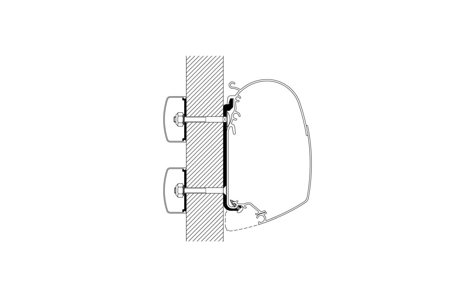 Thule Universal Markisenadapter für Omnistor 4900 / 5200 / 8000 3 m