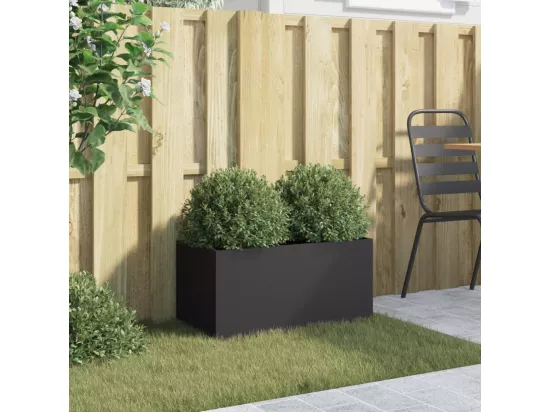 Jardinière noir 62x30x29 cm acier laminé à froid