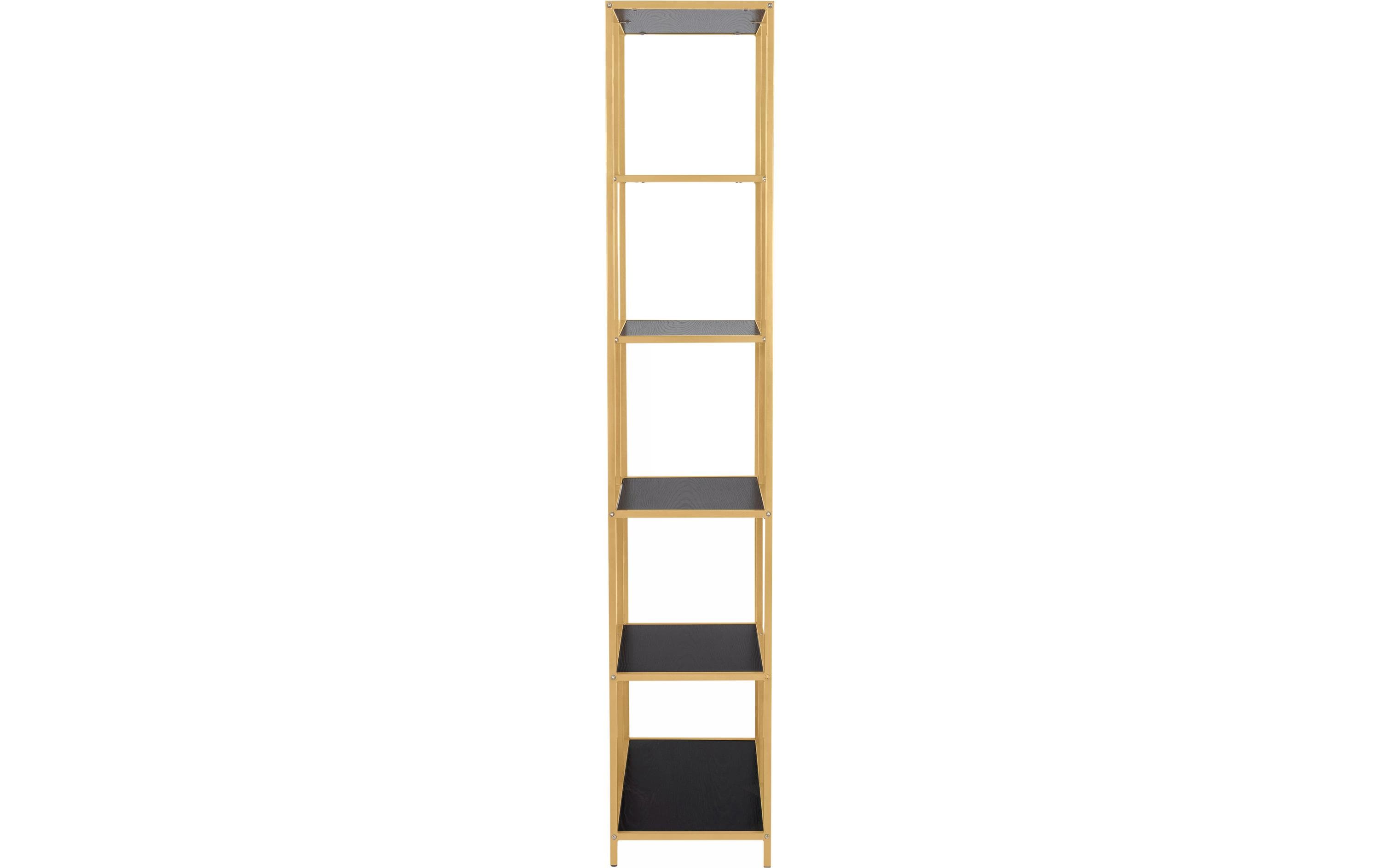 Regal Seaford 77 x 35 x 185 cm, Gold/Schwarz<br>Bücherregal