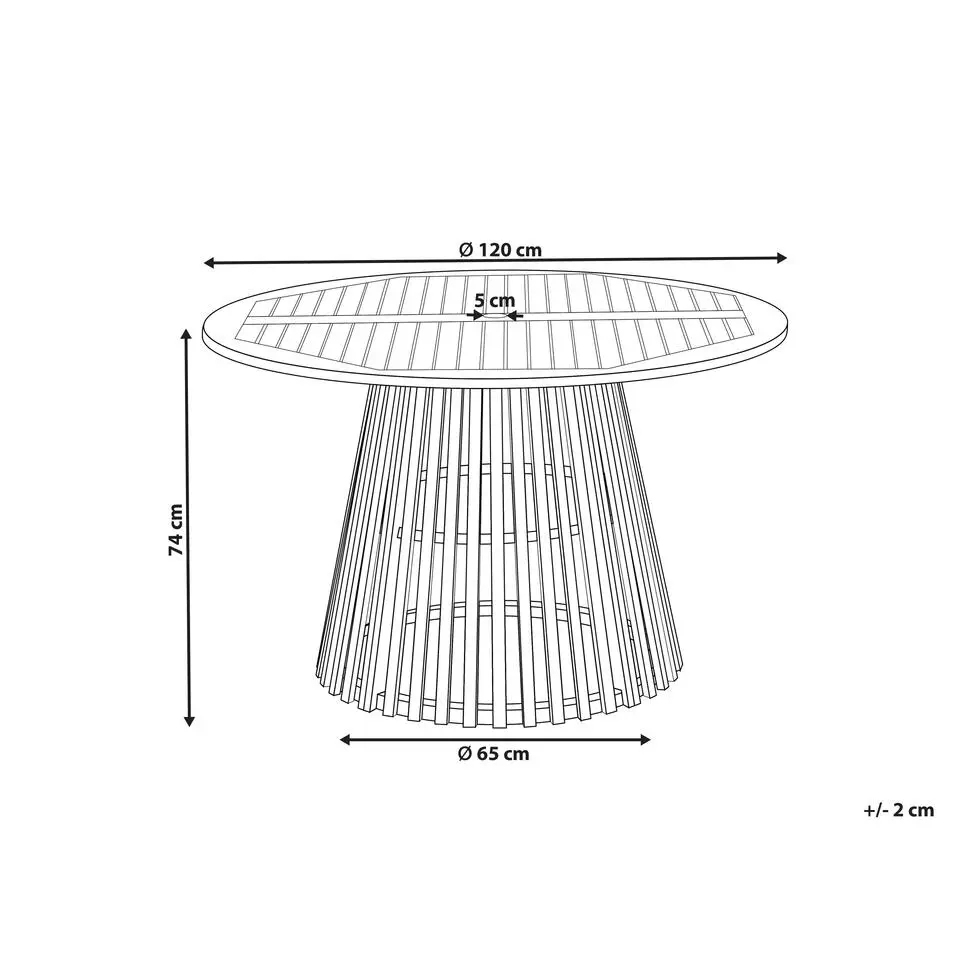 AGELLO - Tuintafel - Lichthout - ⌀ 120 cm - Acaciahout
