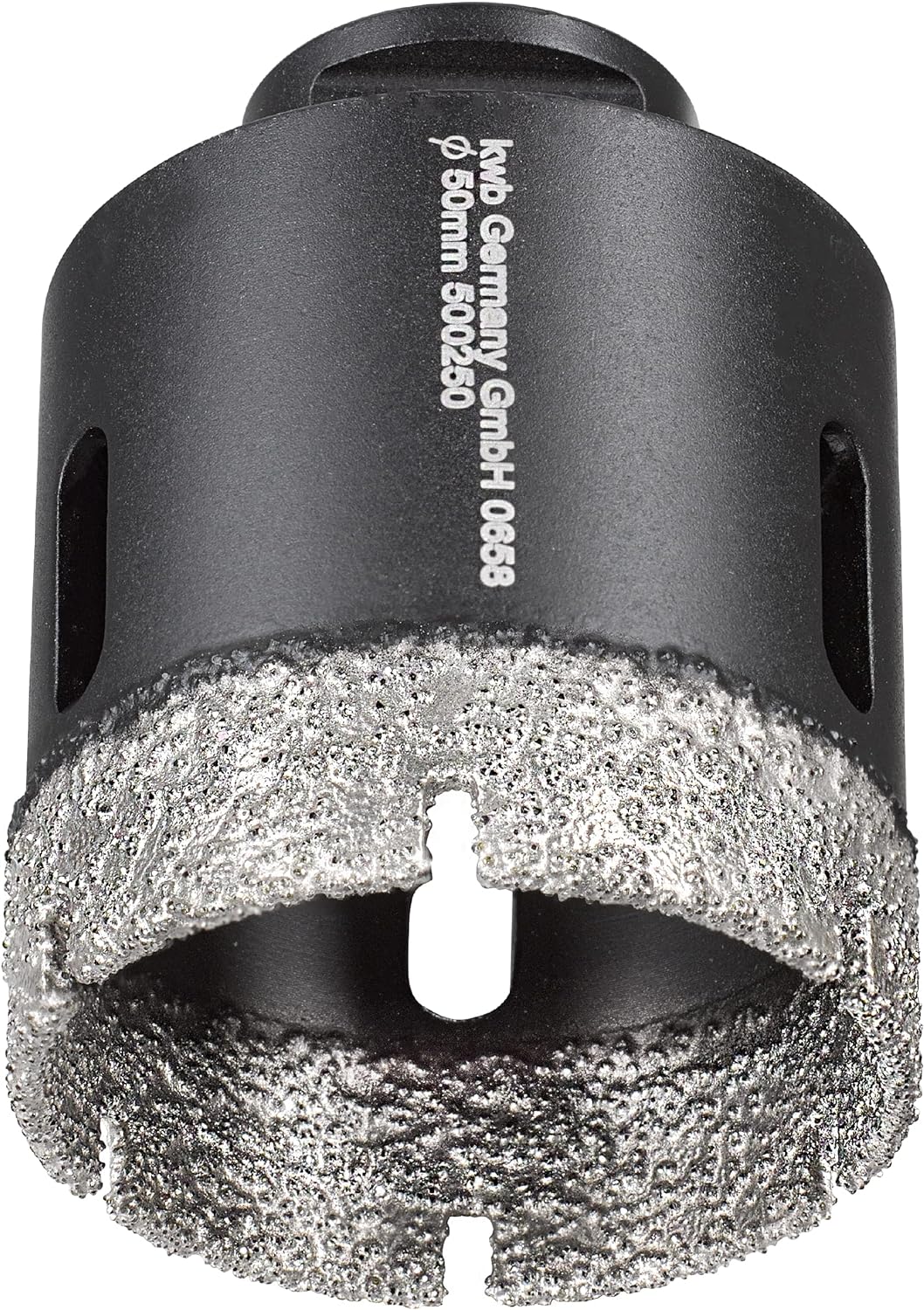 kwb Diamant Fliesen-Loch-Bohrer für Winkelschleifer, Lochsäge mit M14-Aufnahme, Diamont-Bohrkrone Durchmesser 50 mm