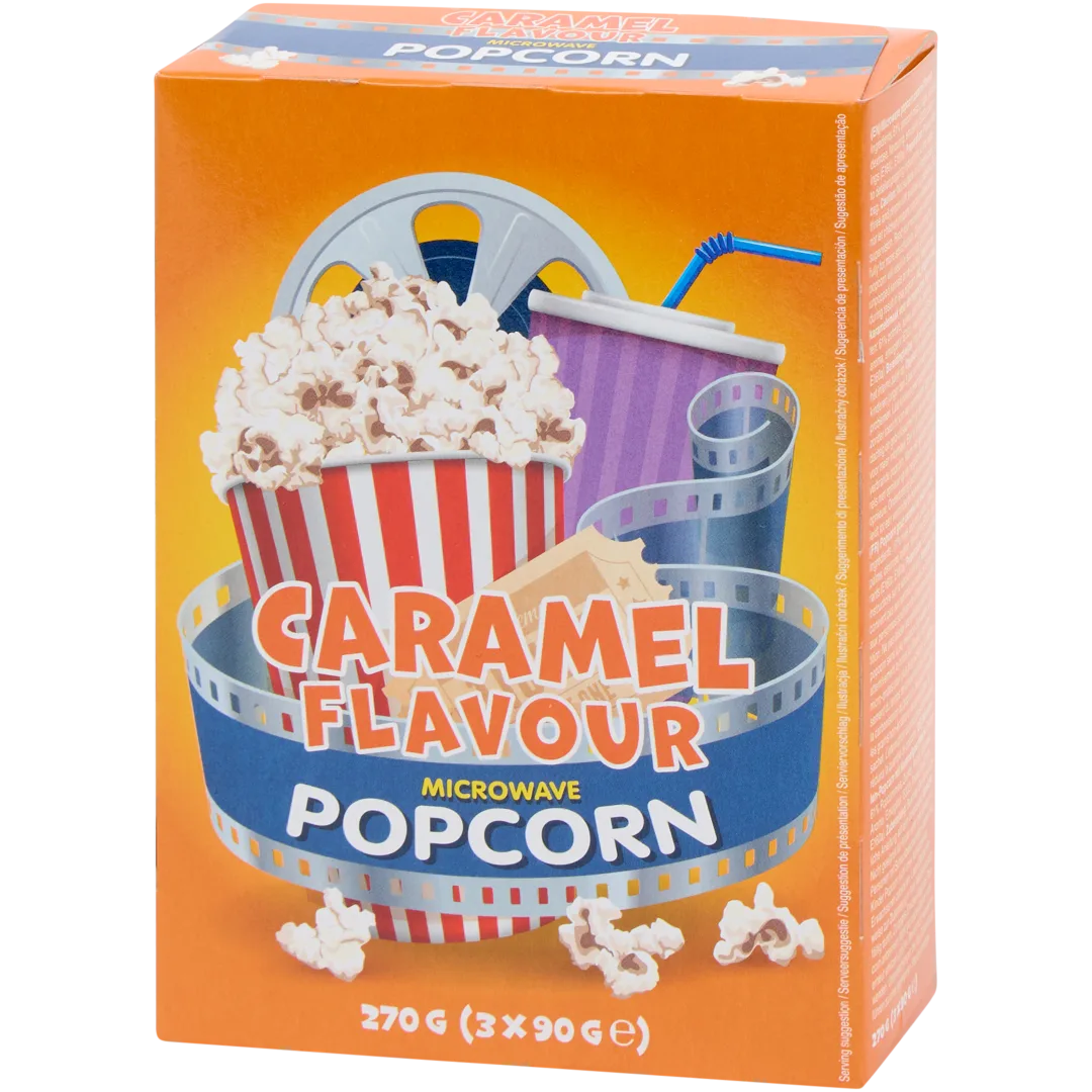 Magnetronpopcorn karamel 3 x 90 gram