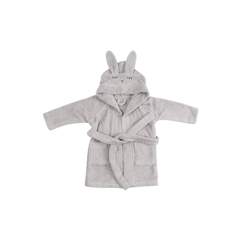 Bademantel Hase Silbergrau