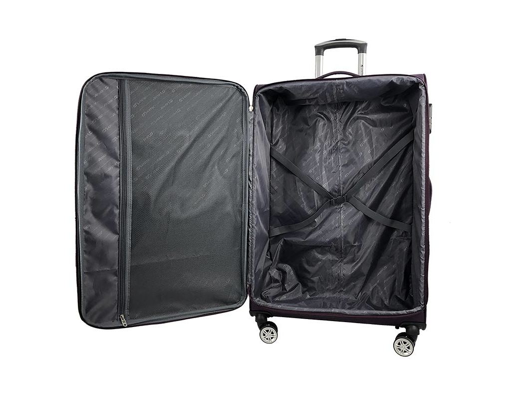 MALA DE VIAGEM GRANDE FLEXÍVEL AIRPORT ROXO 8 RODAS 75 CM