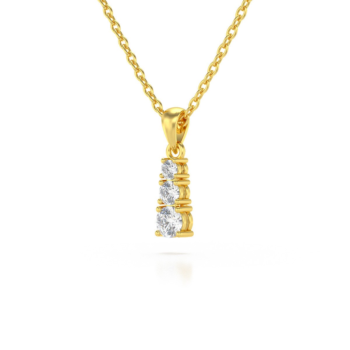 Collier Pendentif ADEN Or 585 Jaune Diamant Chaine Or 585 incluse 0.45grs