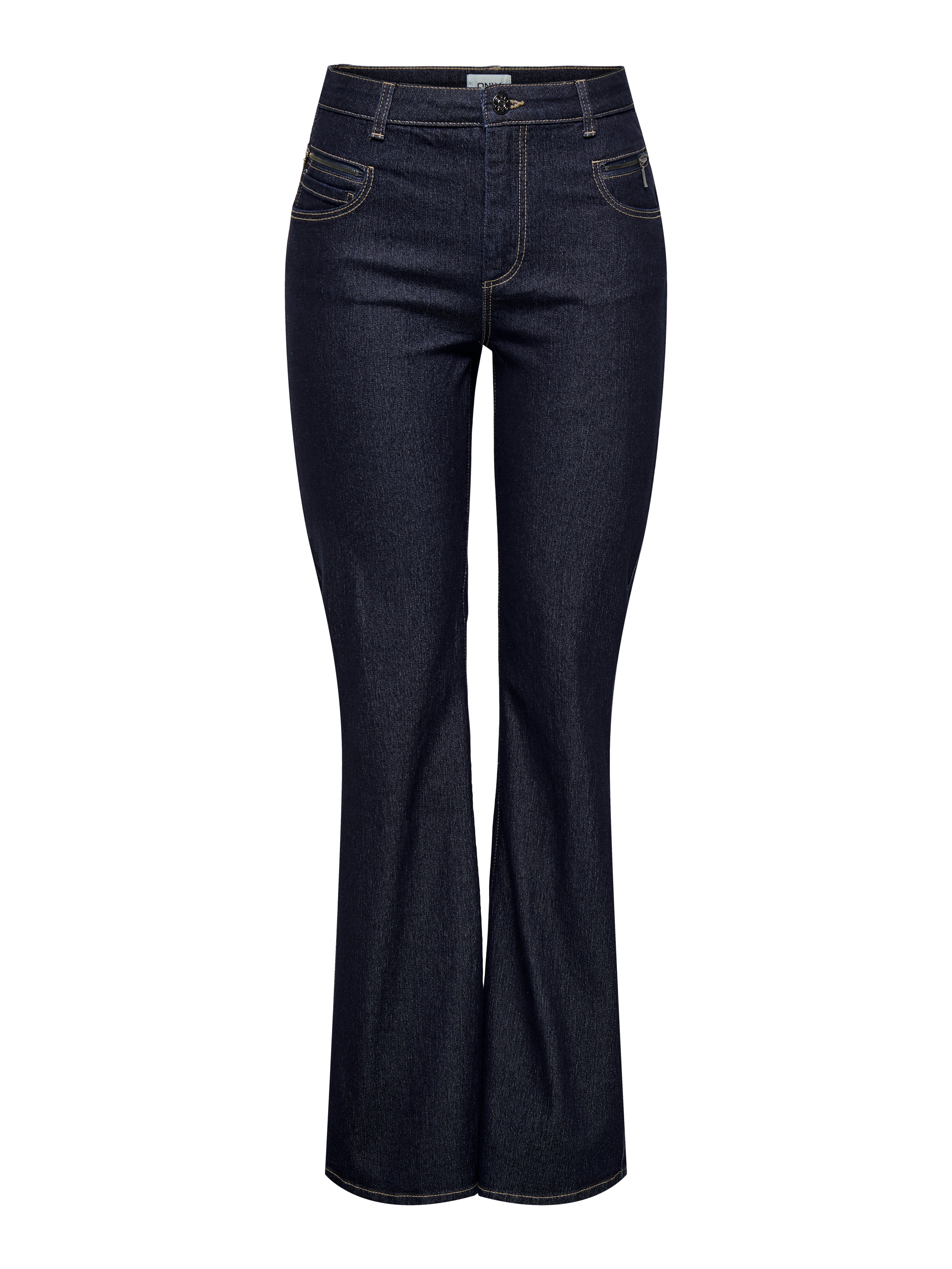 ONLSANDRA Hohe Taille Ausgestellt Jeans Dark Blue Denim