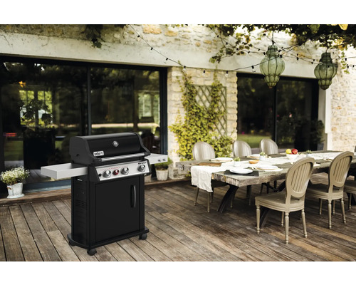 Weber Spirit E-325S GBS gasbarbecue, zwart/zilver, 3 roestvrijstalen branders, hoofdbrander 9,38 kW, sear zone brander 2,2 kW, grilloppervlak 61 x 45 cm, compatibel met GBS grillrooster-inzetstukken inclusief flavorizer bars, GBS grillrooster met sea