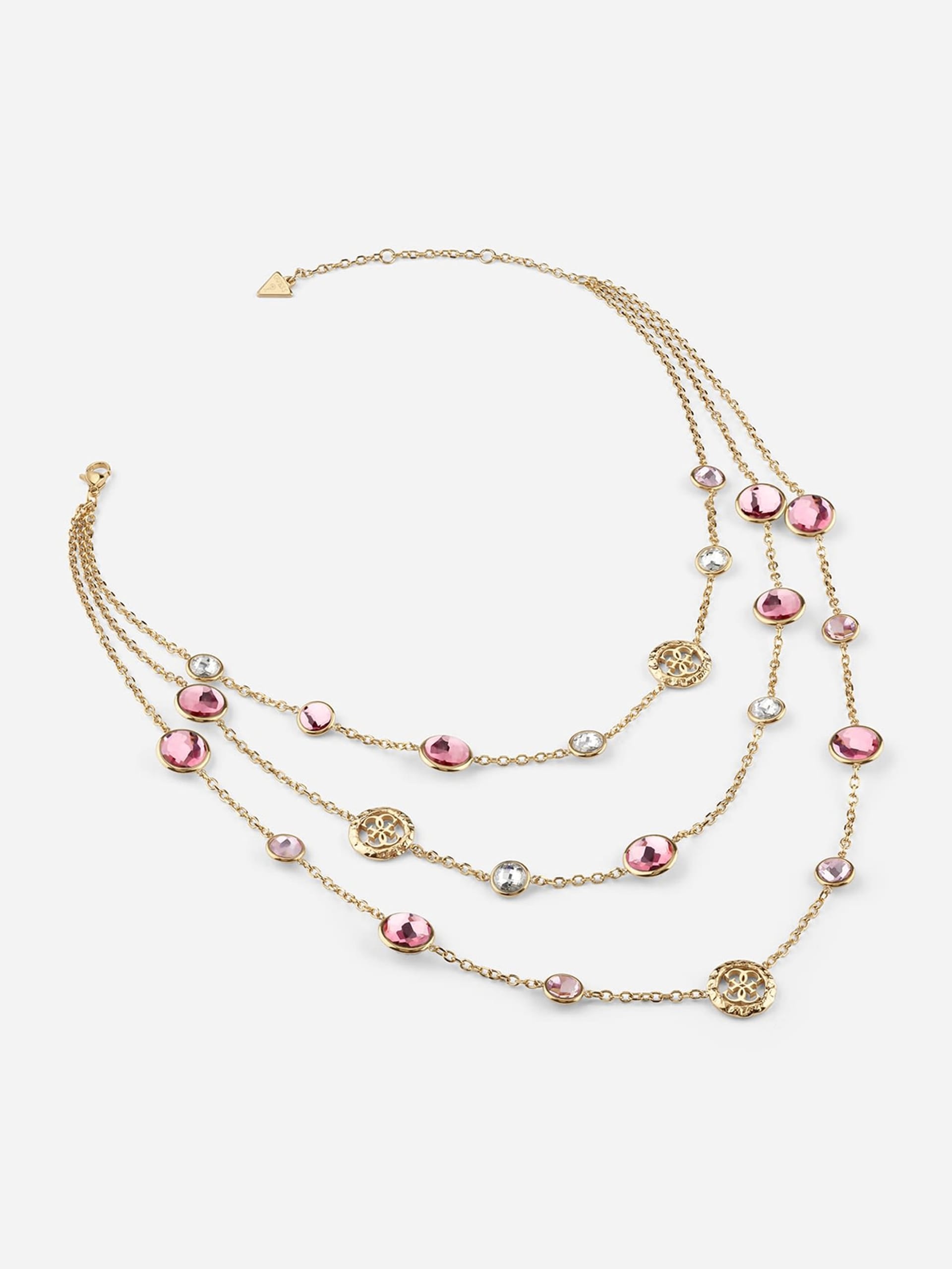 Colar em camadas com detalhes em dourado e pedras coloridas