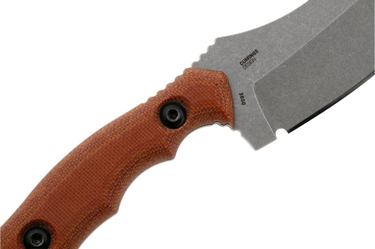 CRKT Bugsy Stonewash 3600 Brown Micarta vaststaand mes, Kaila Cumings design
