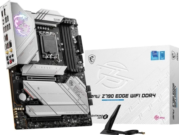[OUTLET] - MSI MPG Z790 Edge WIFI DDR4 - Bundkort - ATX - LGA1700 sokkel - Z790 Chipset - USB 3.2 Gen 1, USB 3.2 Gen 2, USB-C 3.2 Gen2, USB-C 3.2 Gen 2x2 - 2.5 Gigabit LAN, Bluetooth, Wi-Fi - onboard grafik (CPU påkrævet) - HD Audio (8-kanaler)