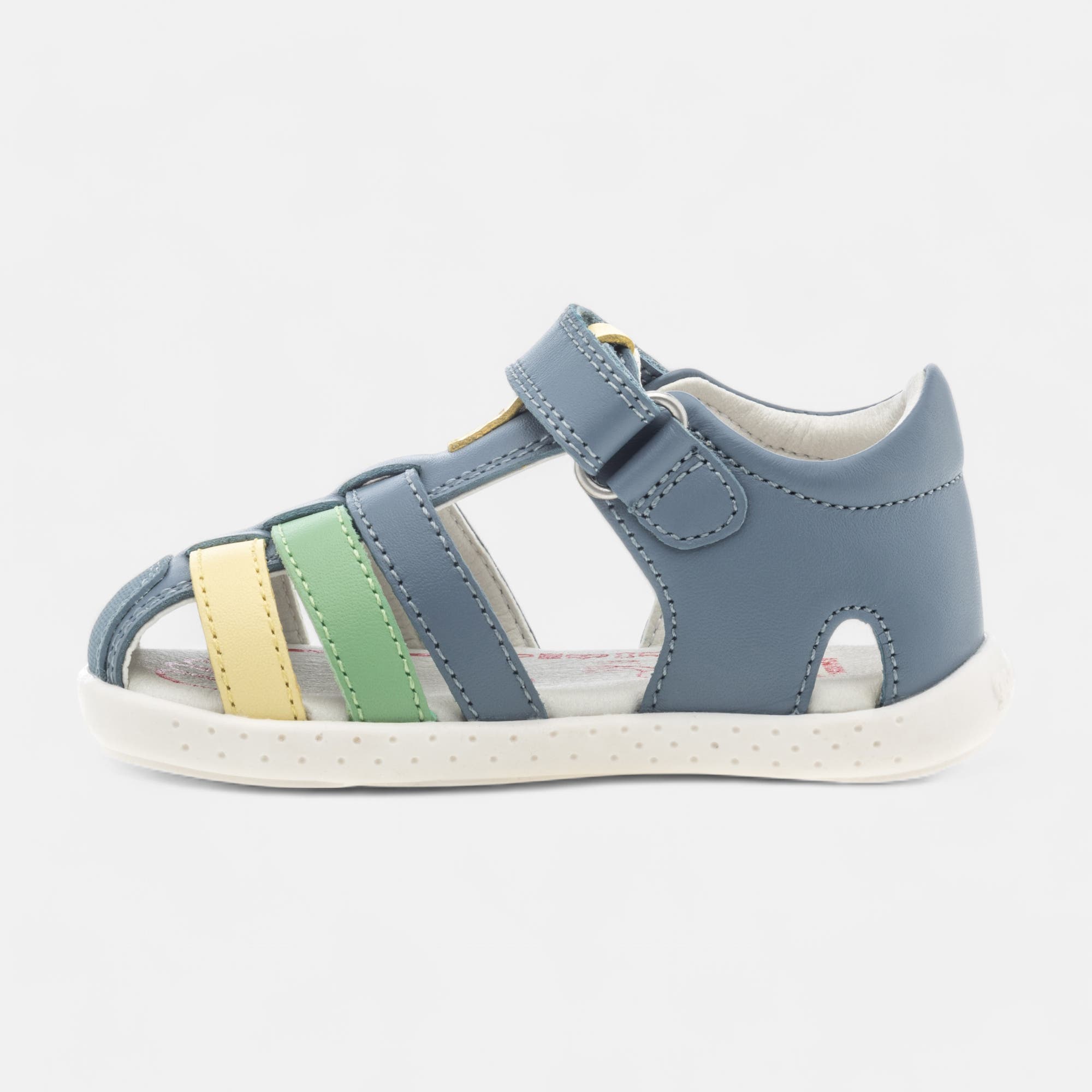 Sandales Bébé garçon en cuir bleu