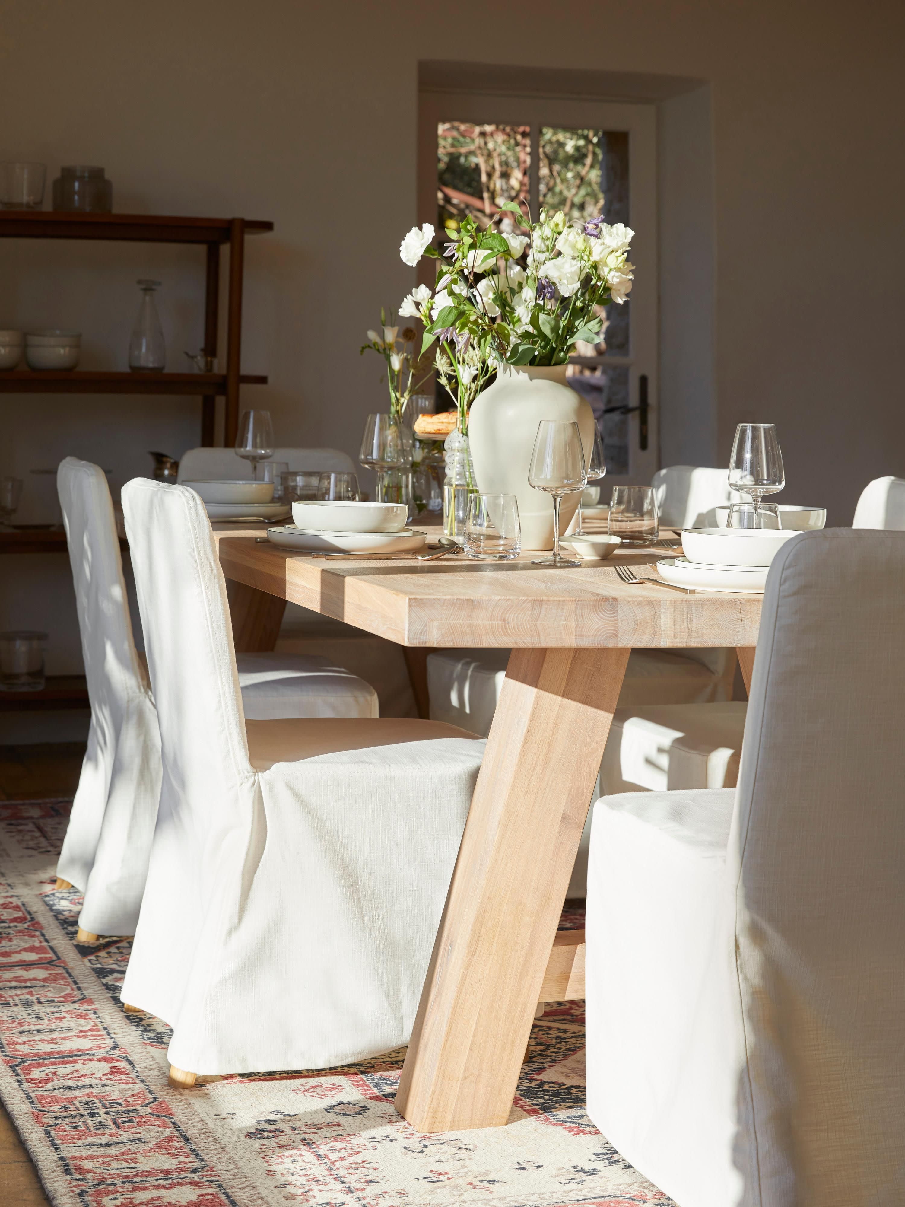 Eettafel Ashton van eikenhout, in verschillende formaten
