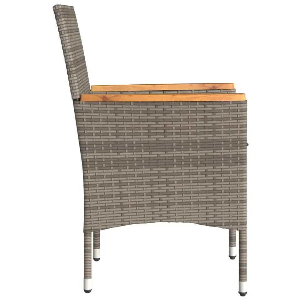 vidaXL - Tuinstoelen - Kussens - Grijs - Poly rattan - 2 stuks