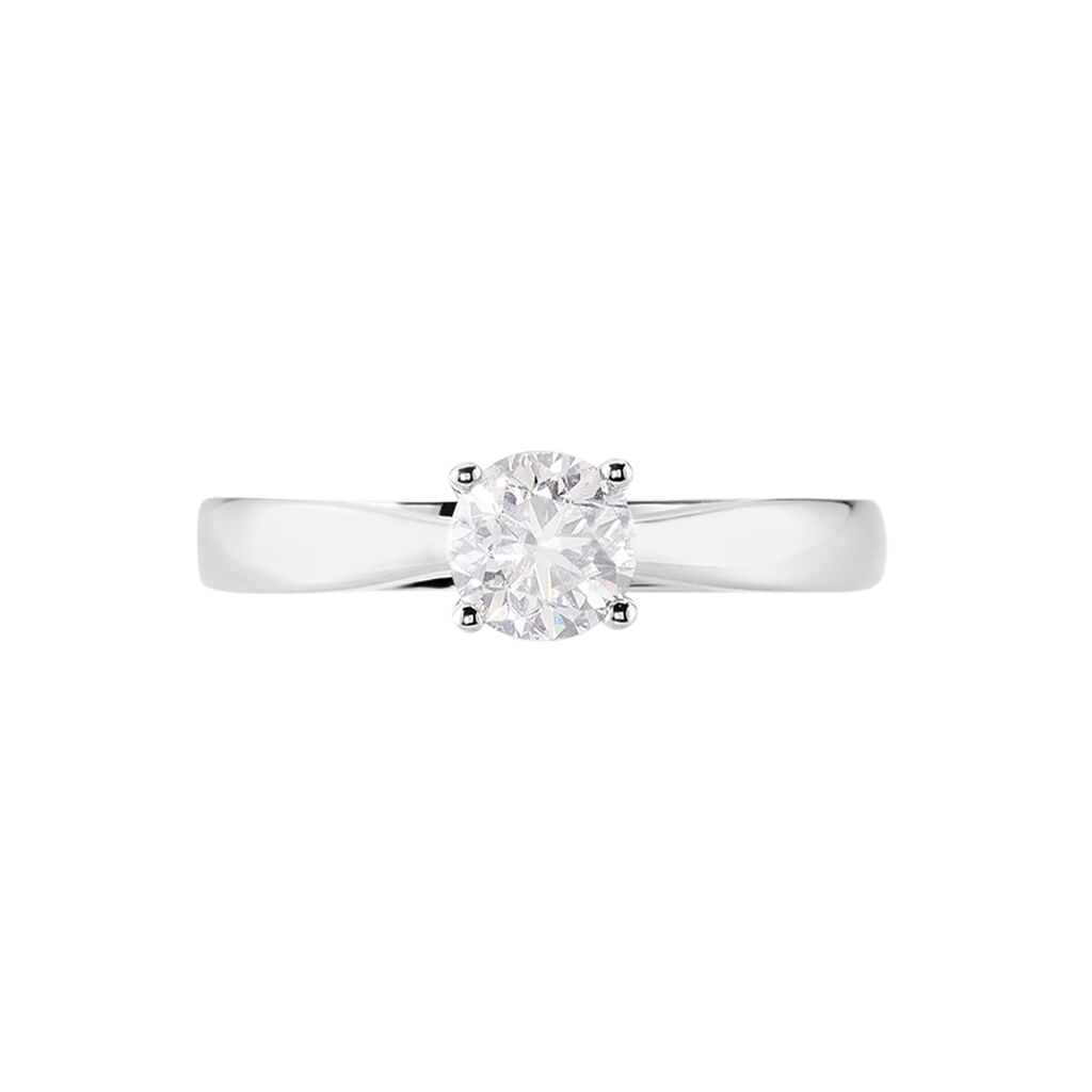 Bague Solitaire Iris Or Blanc Diamant