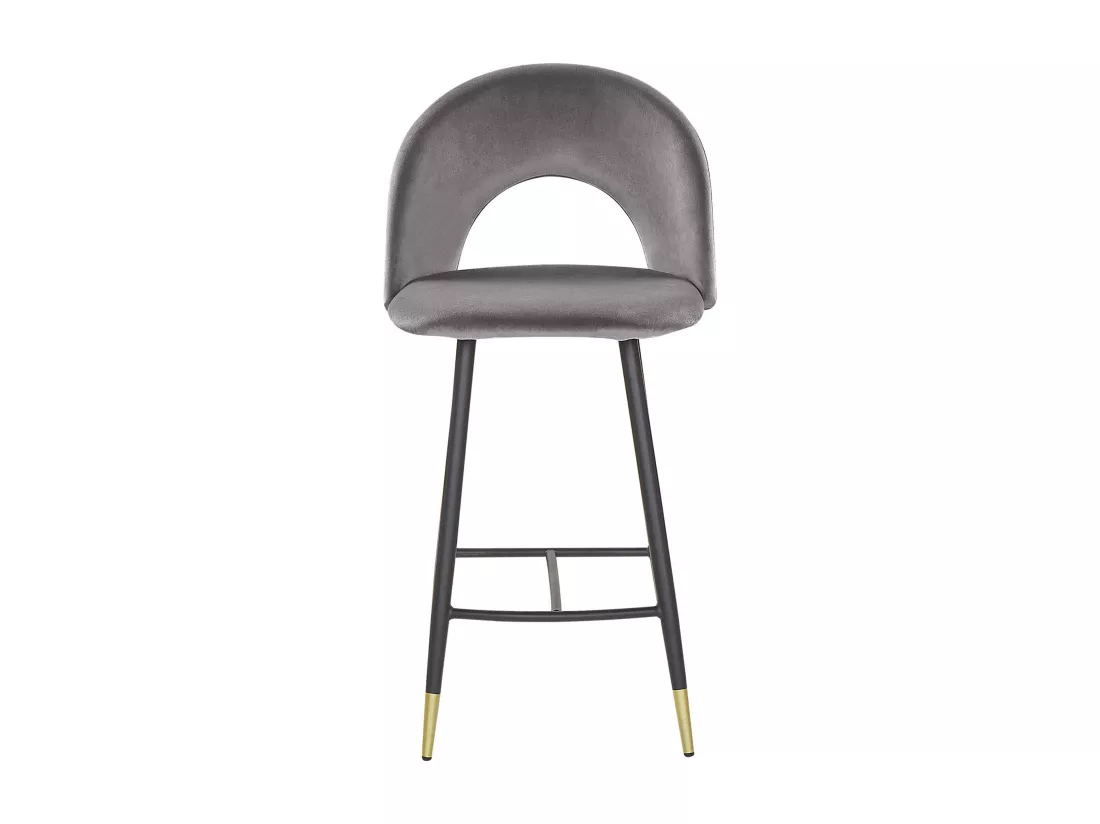 Lot de 2 chaises de bar FALTON Velours Gris