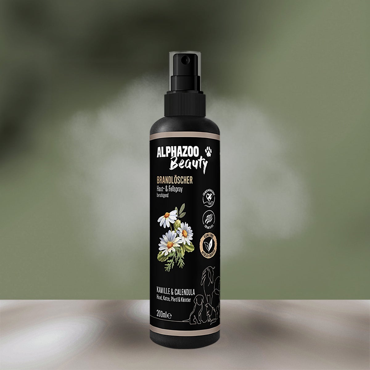 ALPHAZOO Brandblusser Anti-Jeuk Spray 200ml voor Honden en Katten | Zacht verzachtend voor Vacht en Huid
