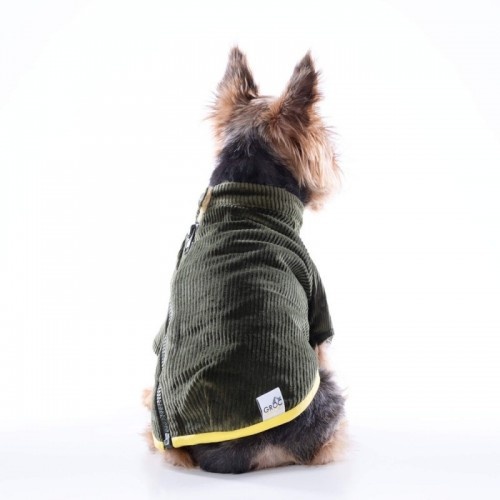 Casaco para cães Groc Groc Chiu Button Earl Grey