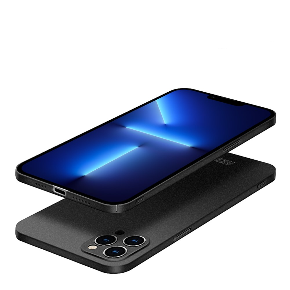 iPhone 13 Pro Hülle Hardcase Super Slim - Schwarz (Matt)