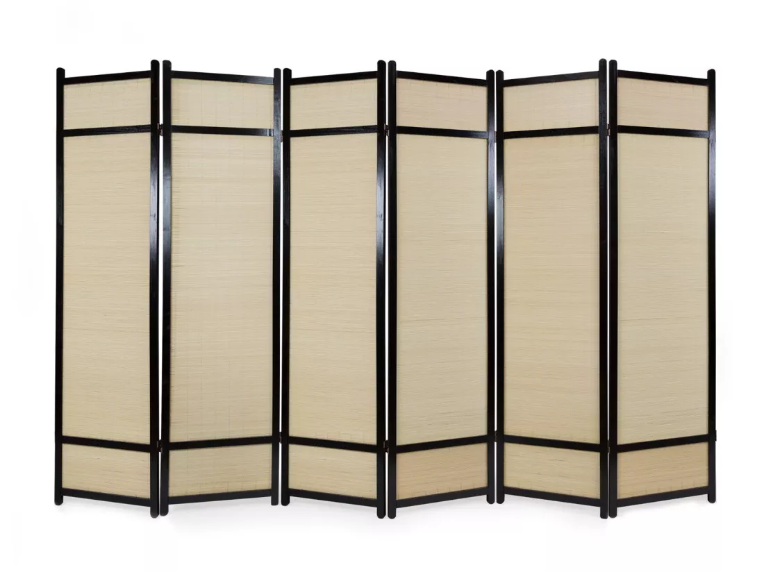 Paravent 6 panneaux pliable bois marron 264 x 2.2 x 175 cm PAR06064