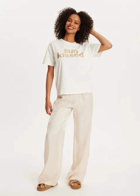 T-shirt met print sunkissed off-white (WIT.O)