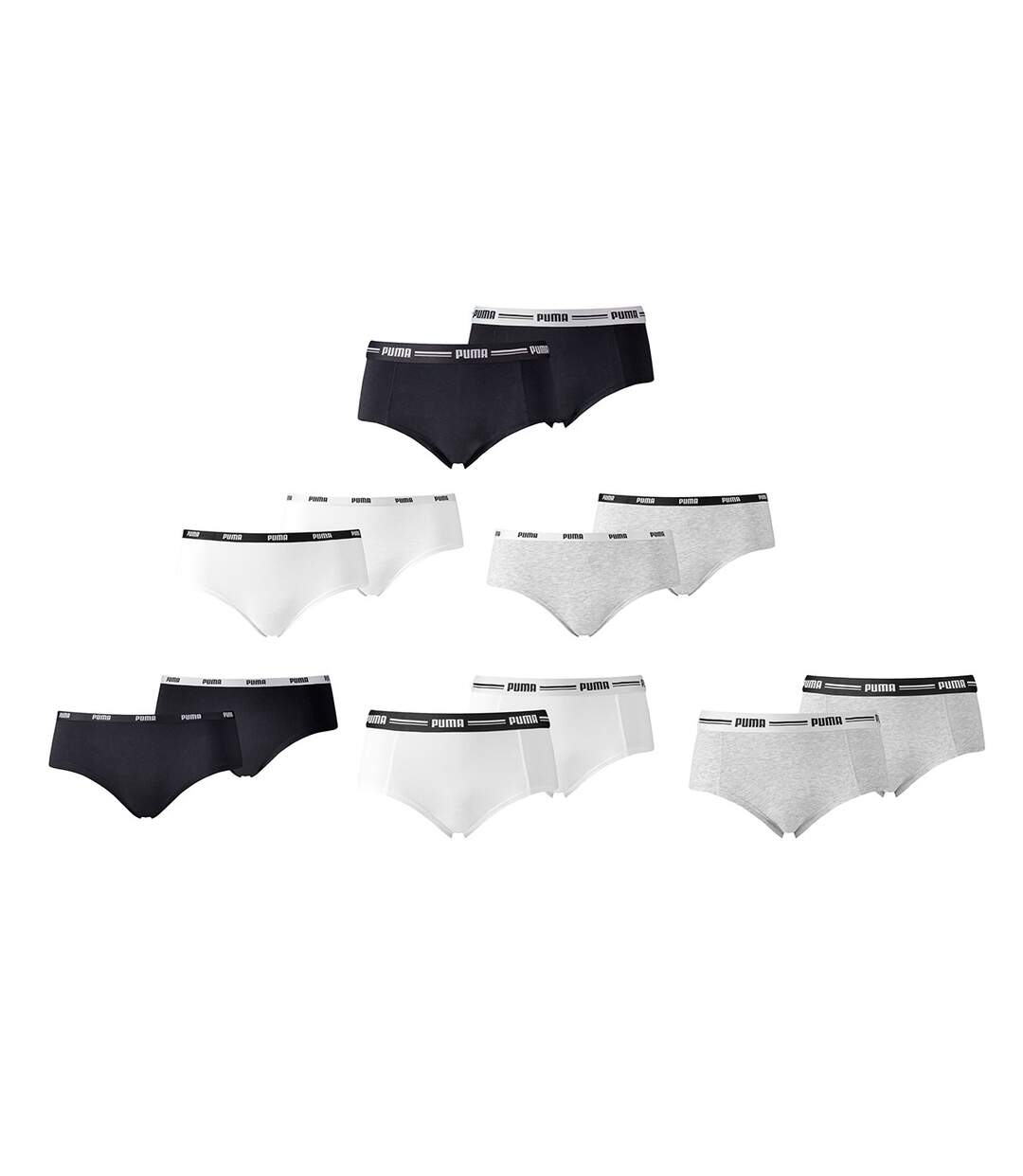 Boxer PUMA Femme en Coton Qualité et Confort-Assortiment modèles photos selon arrivages- Pack de 6 PUMA WOMEN Surprise