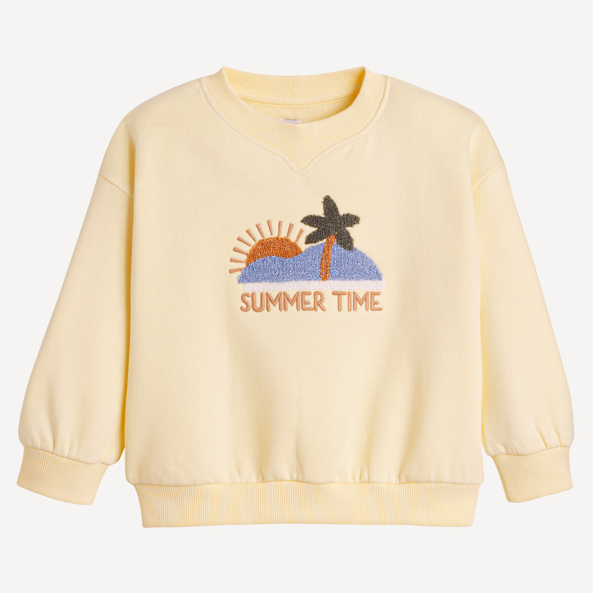 COLEÇÕES LA REDOUTE<br>Suéter de gola redonda bordado, em fleece