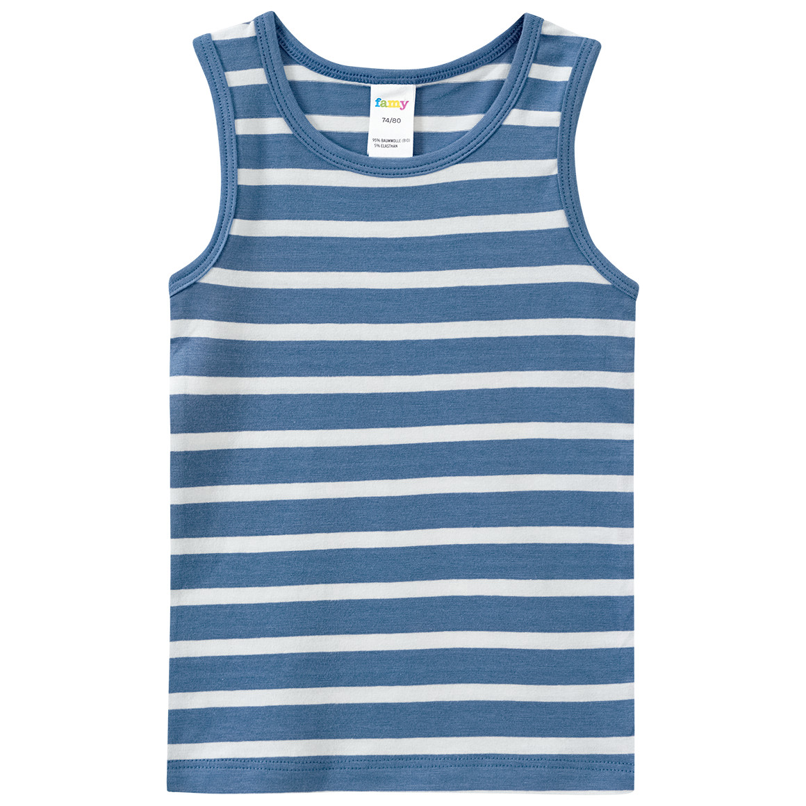 Topomini 2 Baby Unterhemden mit Bio-Baumwolle blau / dunkelblau