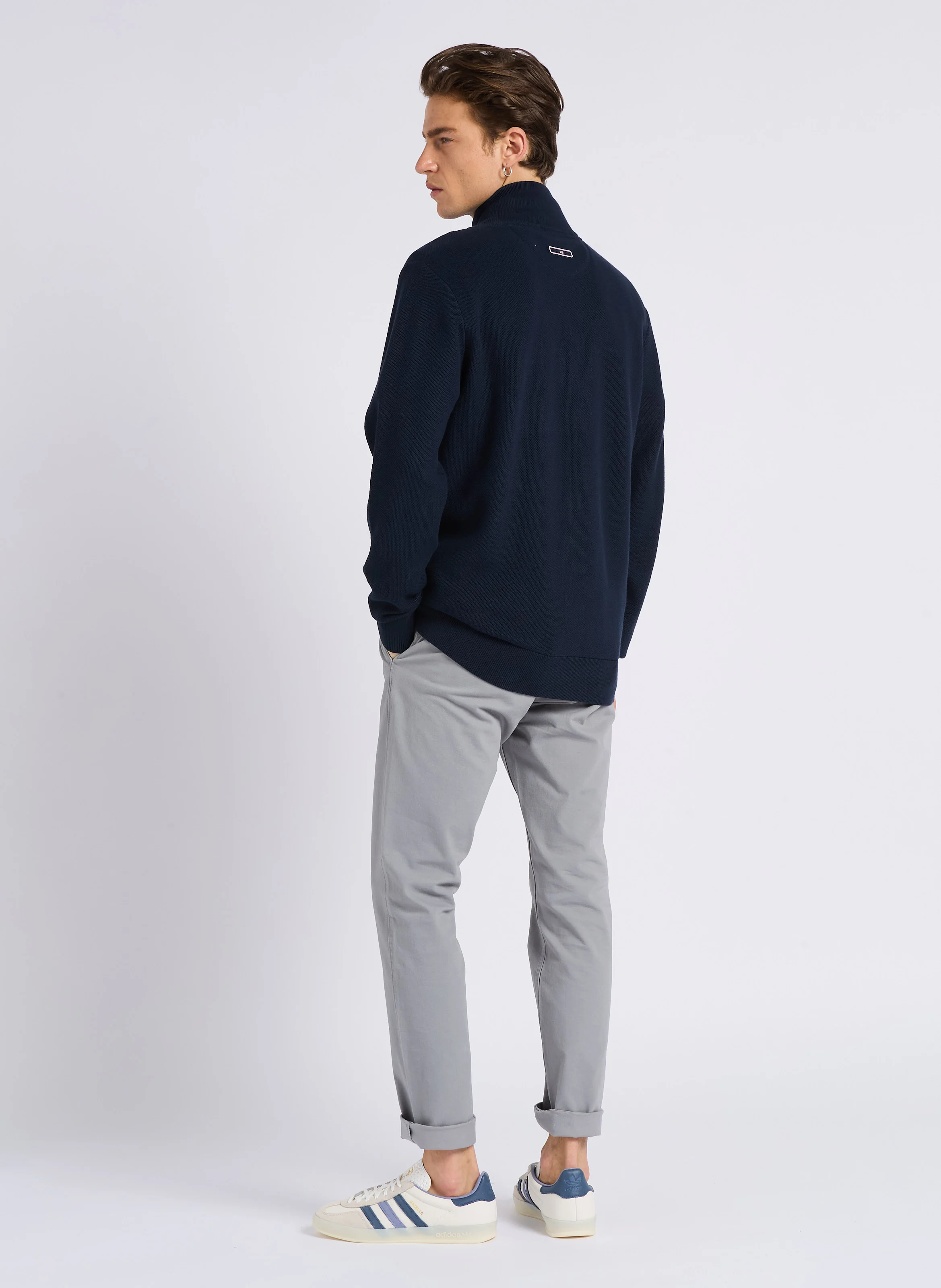 Pantalon skinny en coton mélangé | Gris