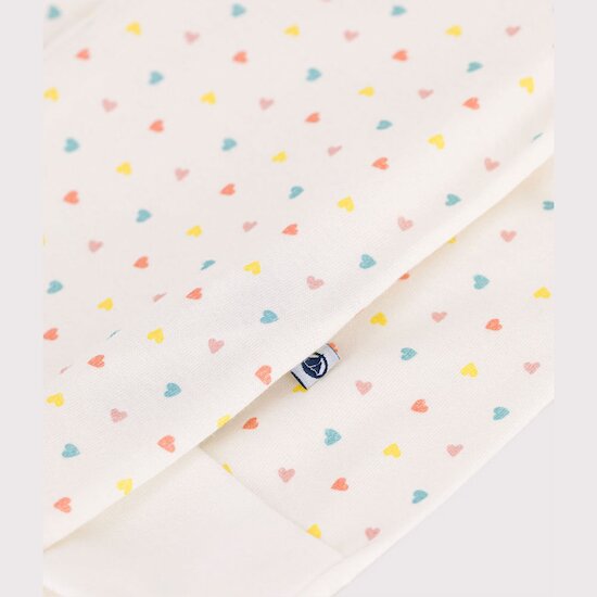 Pyjama en coton à col avec zip cœurs   Marshmallow        de               Petit Bateau