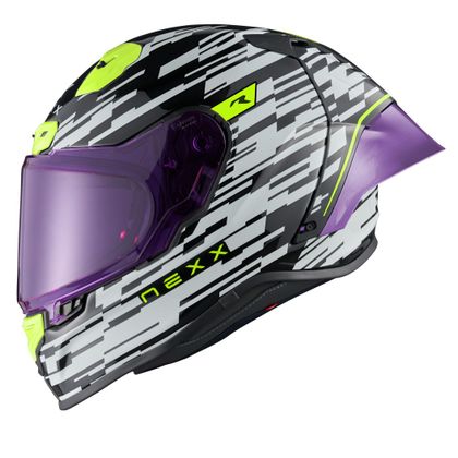 Casque Nexx X.R3R - GLITCH RACER - Blanc / Multicolore