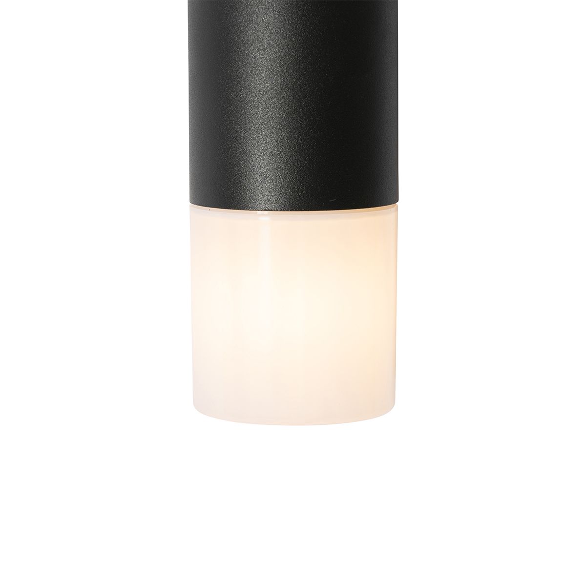 Buiten wandlamp zwart met opale kap 2-lichts IP44 - Odense
