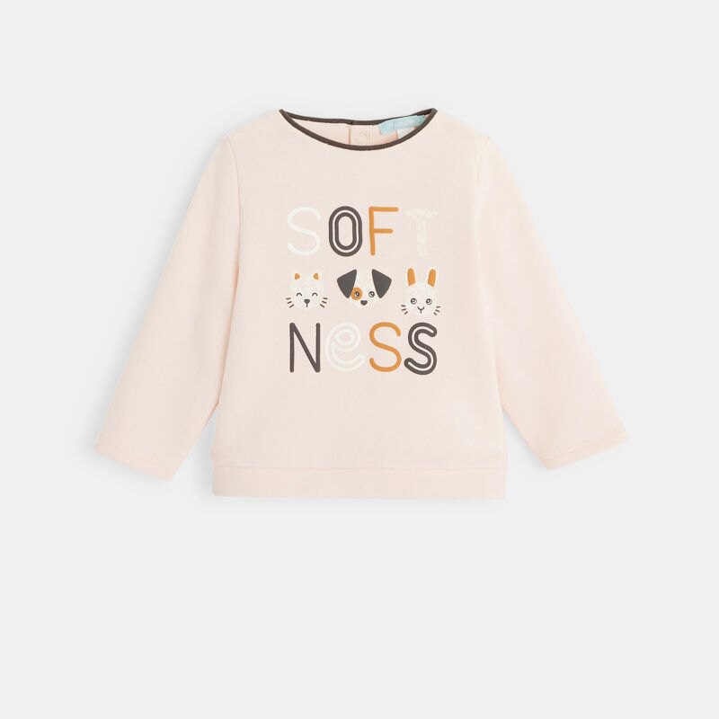 Sweat animaux domestiques rose bébé fille Rose