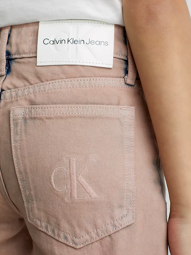 Calça jeans reta de cintura alta tingida
