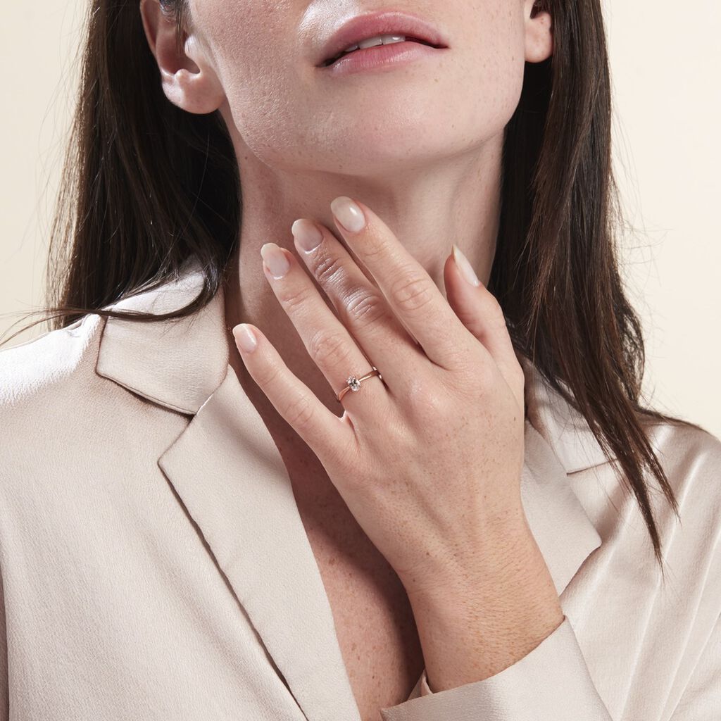 Bague Solitaire Or Rose Lexine Morganite