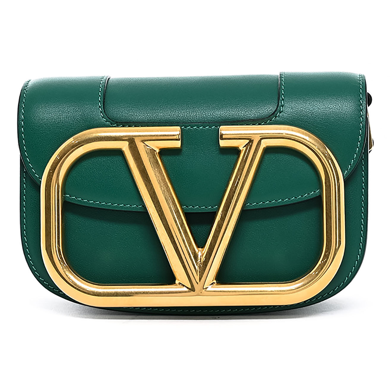 Valentino Sac bandoulière en Cuir Supervee vert - Très bon état - Longueur 18 cm