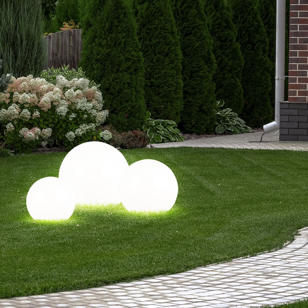 LED Solar Steckleuchte, Kugel Design, DM 15 cm, H 43 cm