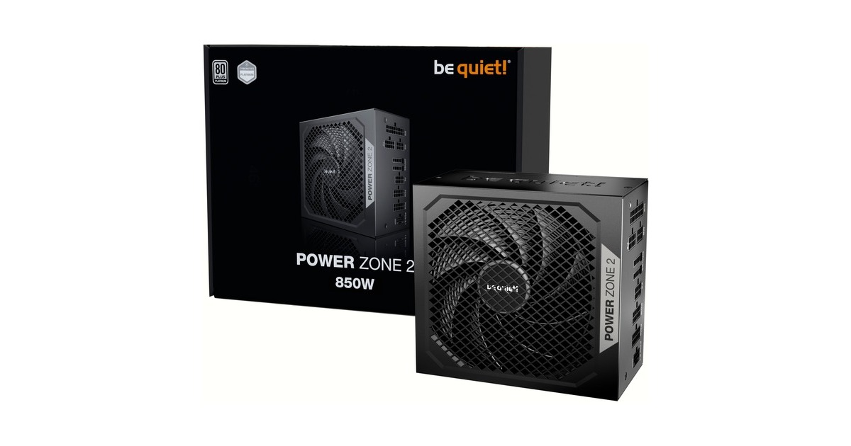 be quiet!Power Zone 2 modulaire 850 watt voeding   (Zwart, 1x 12V-2x6, 3x PCIe)
