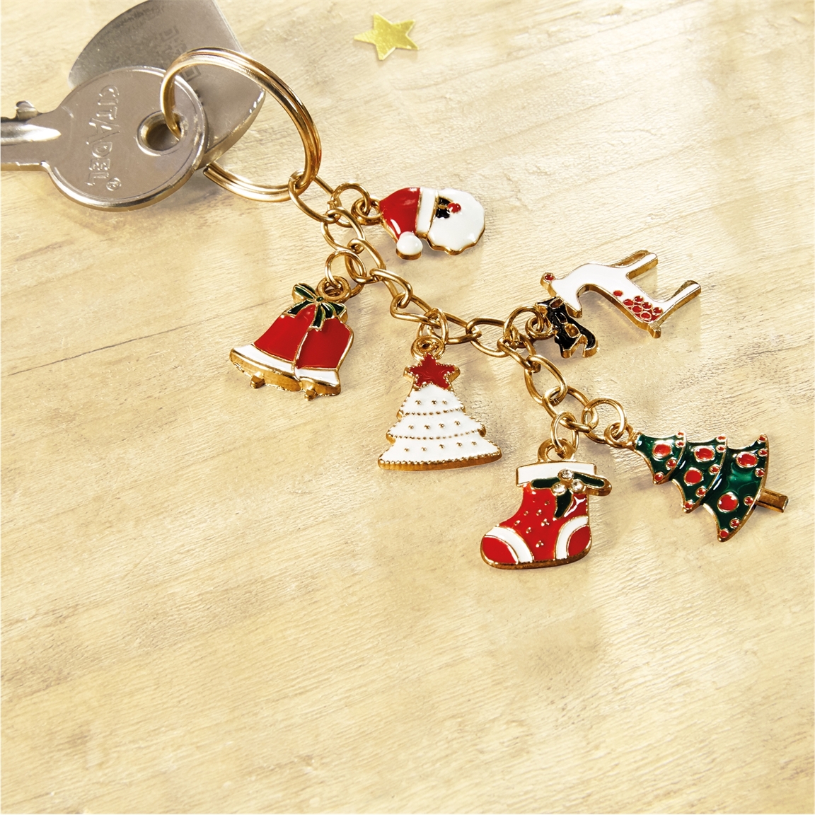Porte-clefs 6 charms Noël