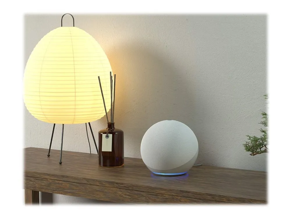 Amazon Echo (4th Generation) - Smart højttaler - Bluetooth, Wi-Fi - App-kontrolleret - 2-vejs - Glacier White