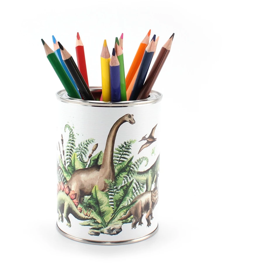 Nikima Stiftebecher Dinosaurier - Kinder Stifteköcher Stiftehalter grün