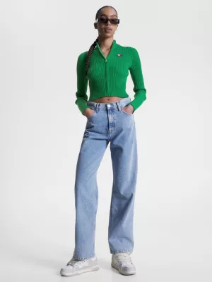 Suéter Slim Fit com Zíper e Emblema