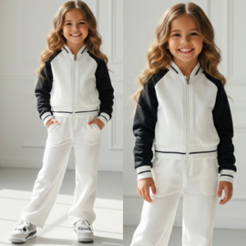 Soft Bomber Tracksuit Set – Wit