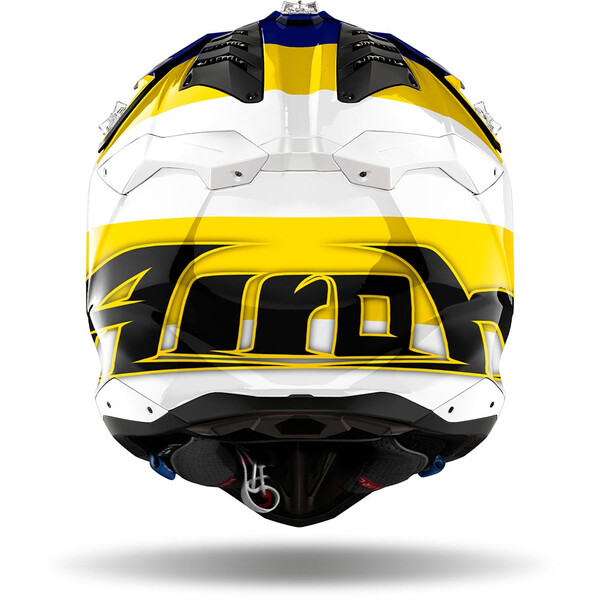 Airoh - Casque Aviator 3 Monarch Bleu / Jaune / Blanc / Brillant