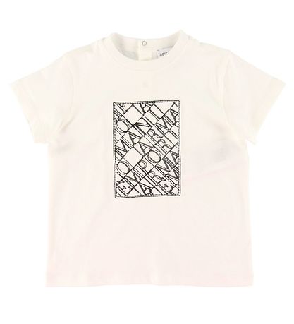 Emporio Armani T-Shirt - Weiß m. Strickerei