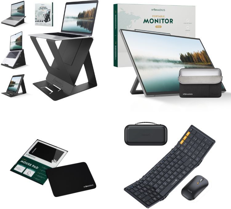 Nomadius - Remote Working Set-Up PRO - Draagbare Monitor - Complete Bundel